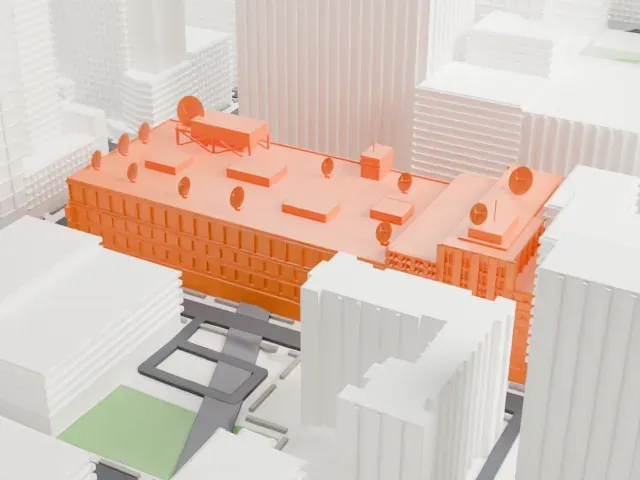 CBS Broadcast Center model, South view