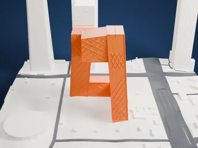 CCTV Headquarters model, North view