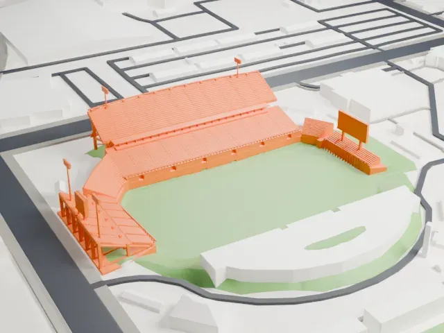 CEFCU Stadium model, East view