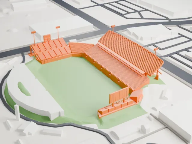 CEFCU Stadium model, North view