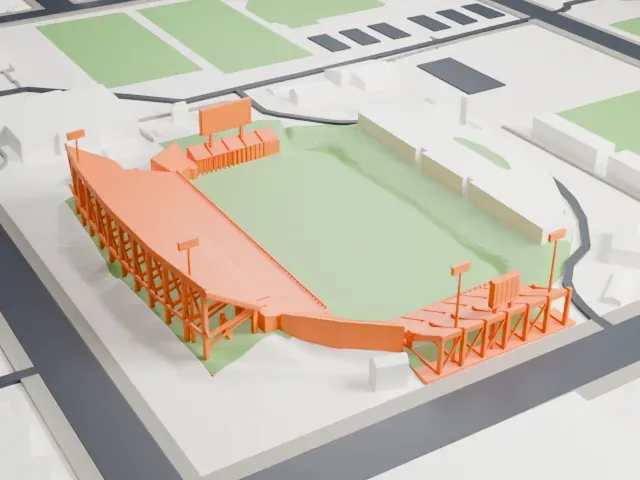 CEFCU Stadium model, South view