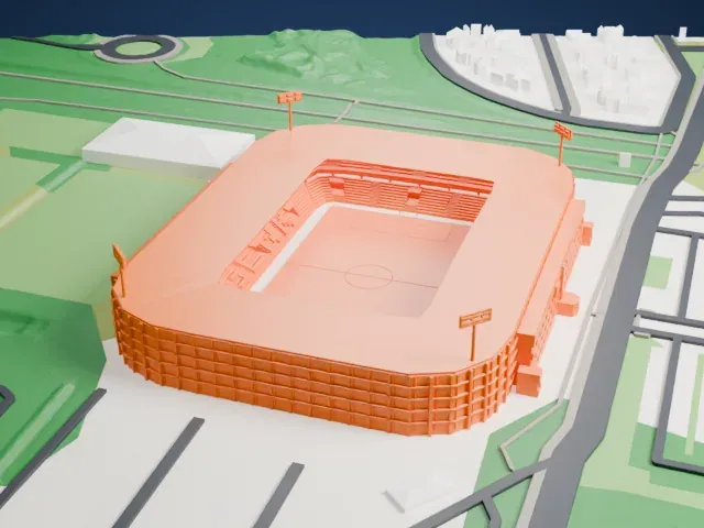 Cegeka Arena model, North view