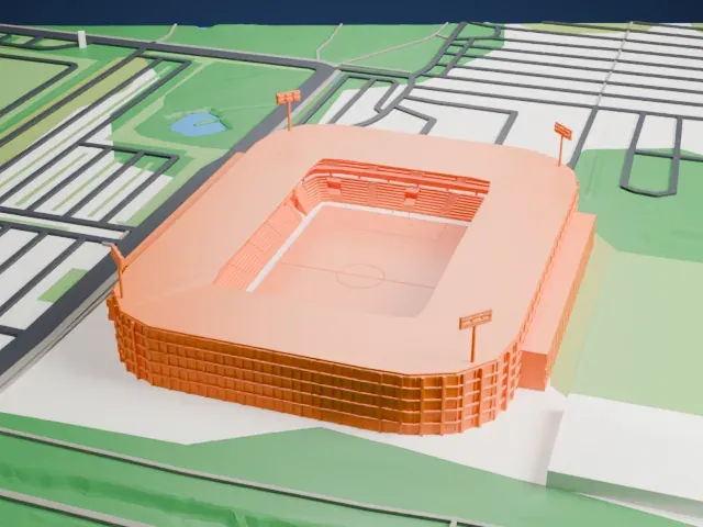 Cegeka Arena model, South view