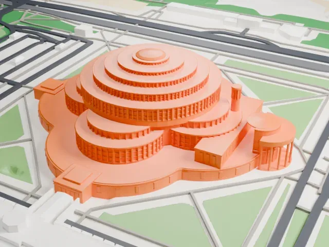 Centennial Hall (Wrocław) model, North view