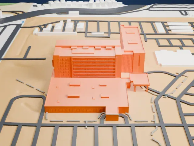Centennial Hills Hospital model, West view