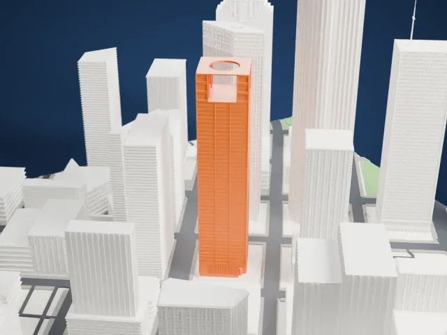 CenterPoint Energy Plaza model, East view