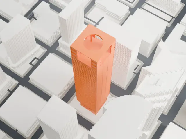 CenterPoint Energy Plaza model, North view
