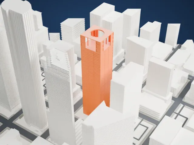 CenterPoint Energy Plaza model, West view