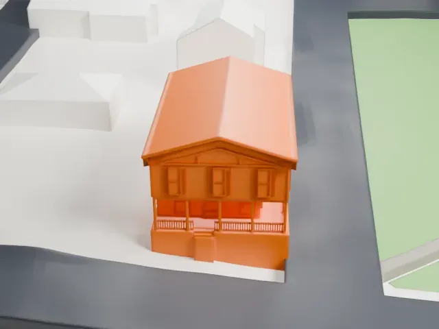 Central Hall, Sea Cliff model, West view