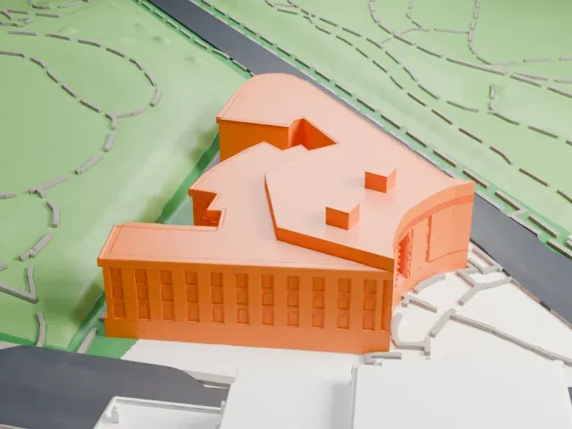 Central Library, Brooklyn Public Library model, North view