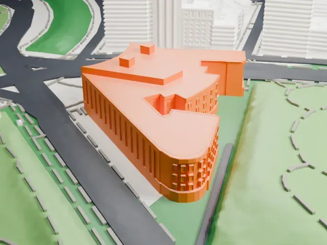 Central Library, Brooklyn Public Library model, South view