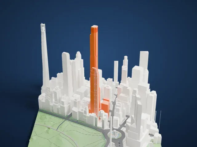 Central Park Tower model, North view