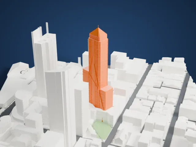 Central Park Tower model, East view