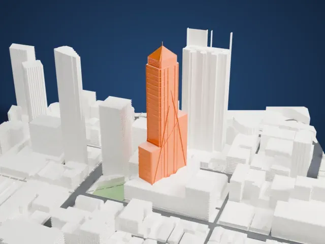 Central Park Tower model, North view