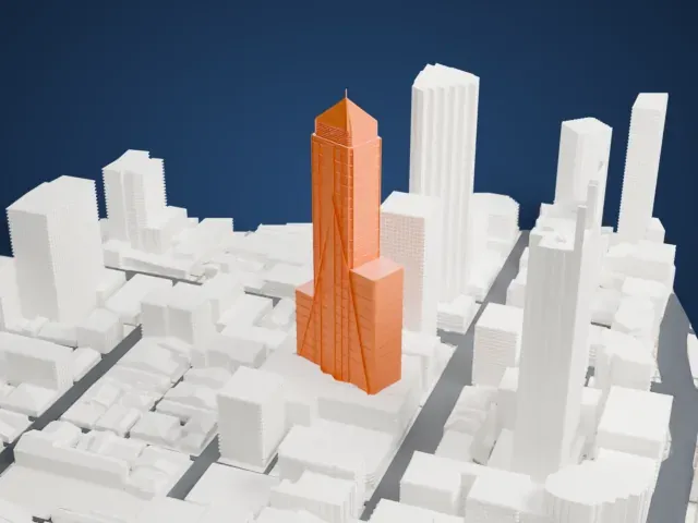 Central Park Tower model, West view
