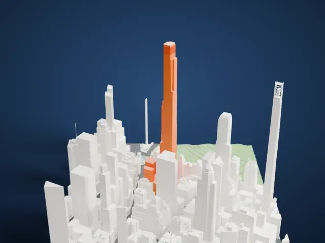 Central Park Tower model, South view