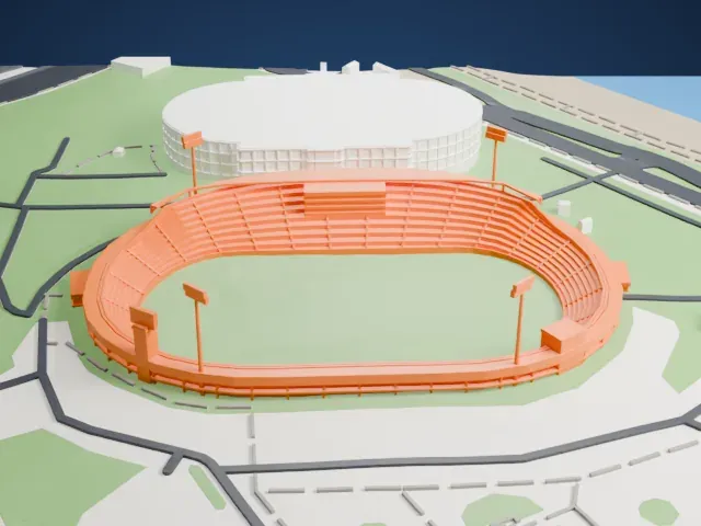 Central Stadium (Kazan) model, East view
