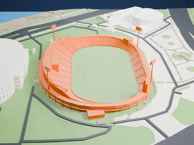 Central Stadium (Kazan) model, South view