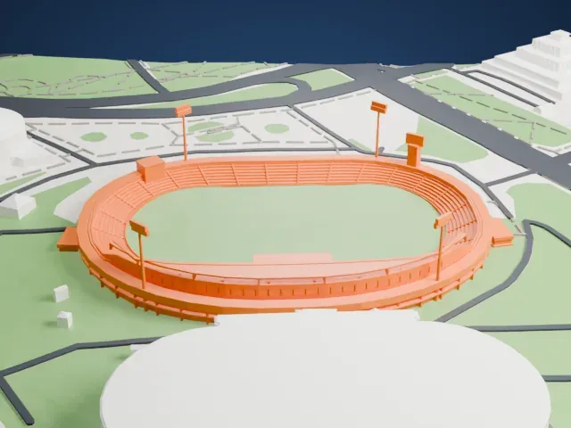 Central Stadium (Kazan) model, West view