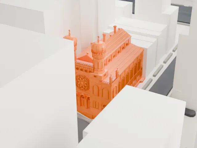 Central Synagogue model, East view