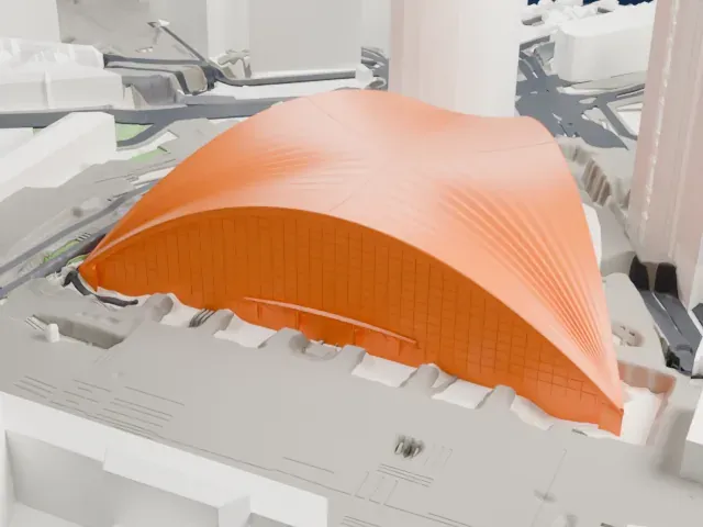 Centre of New Industries and Technologies model, South view