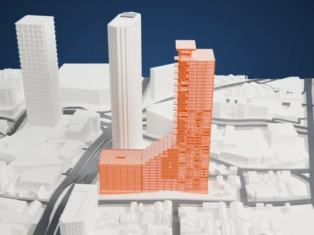 Centro Financiero Confinanzas model, East view