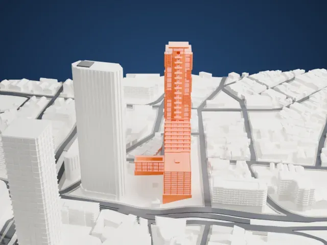 Centro Financiero Confinanzas model, South view