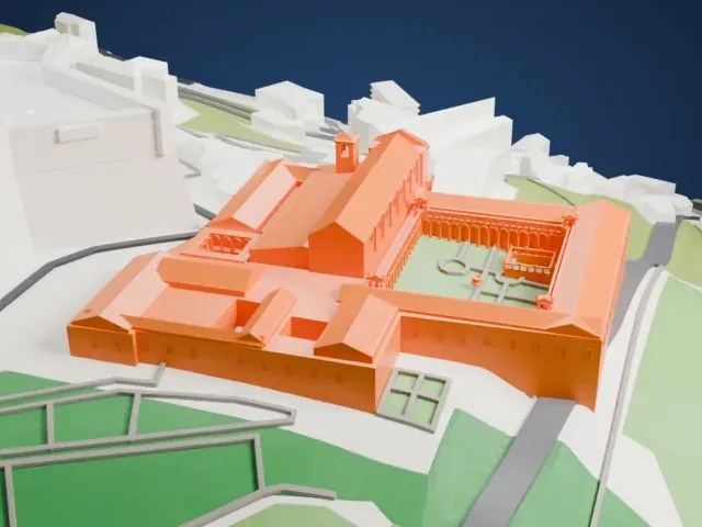 Certosa di San Martino model, South view