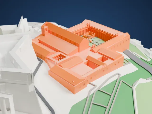 Certosa di San Martino model, West view