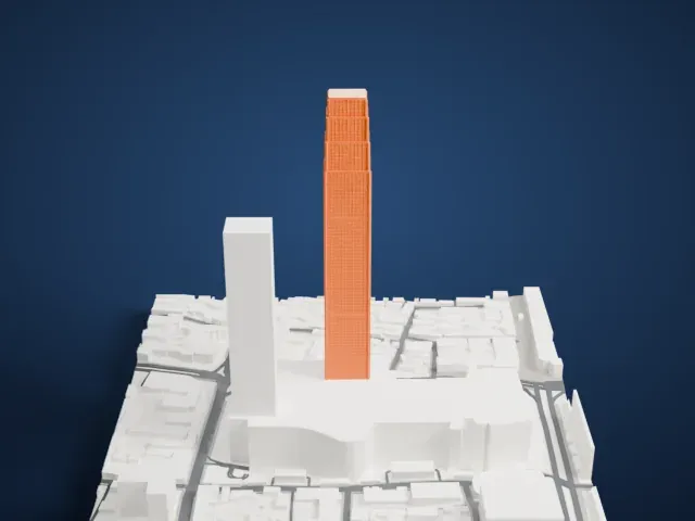 Changsha IFS Tower model, North view