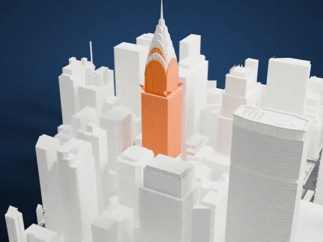 Chanin Building model, North view