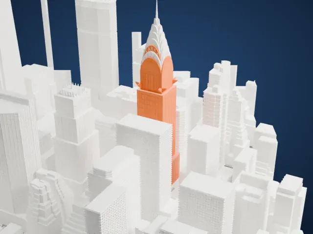 Chanin Building model, South view