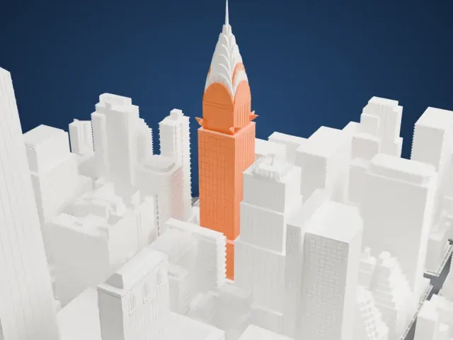 Chanin Building model, West view