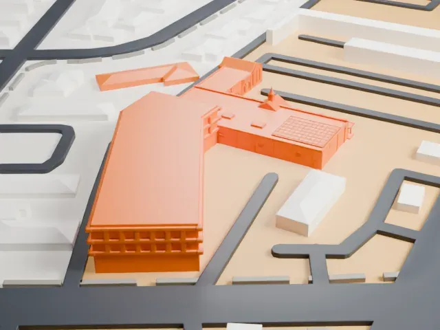 Chapel of the Flowers model, North view