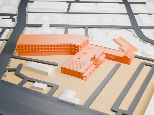 Chapel of the Flowers model, West view