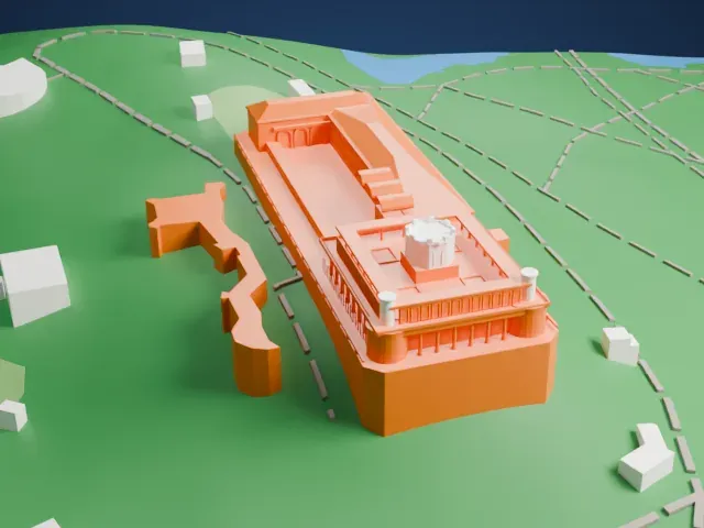 Chapultepec Castle model, East view