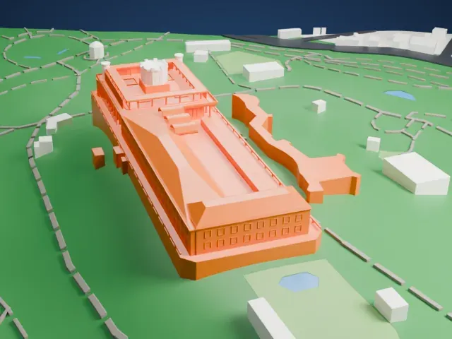 Chapultepec Castle model, West view