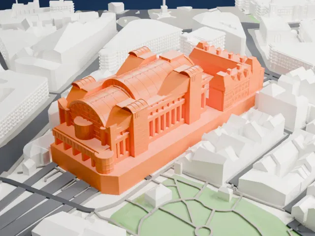 Charing Cross railway station model, East view