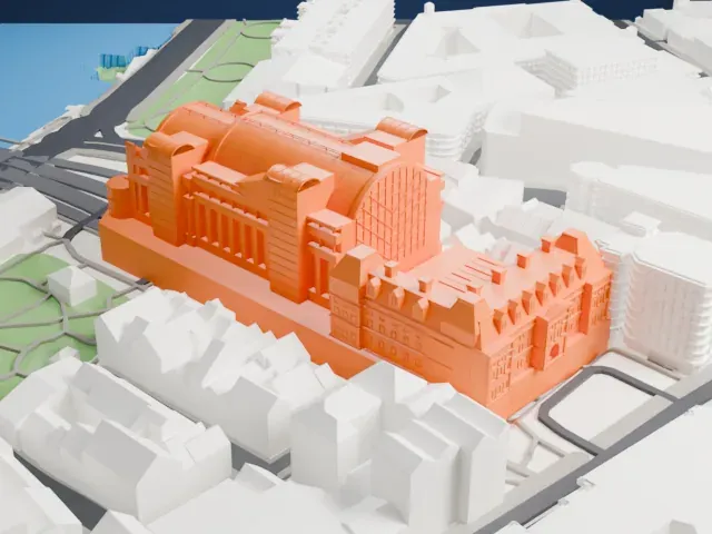Charing Cross railway station model, North view