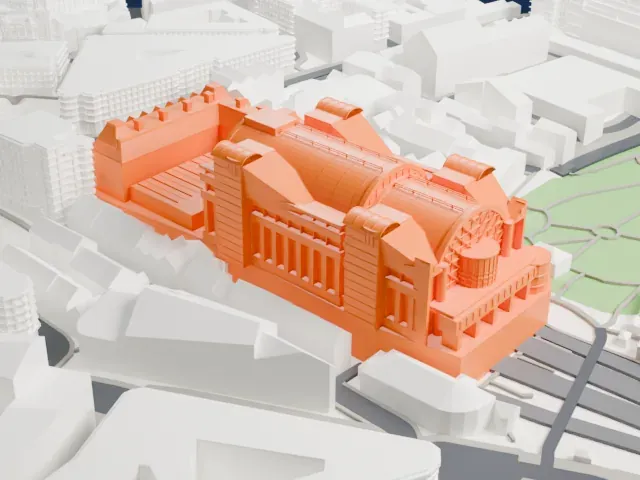Charing Cross railway station model, South view
