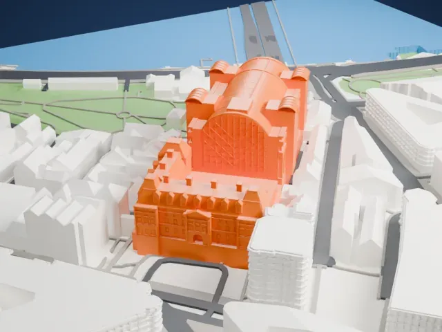Charing Cross railway station model, West view