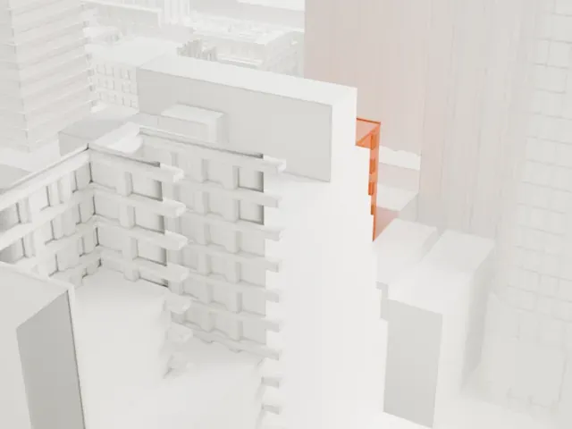 Charles Scribner's Sons Building model, South view