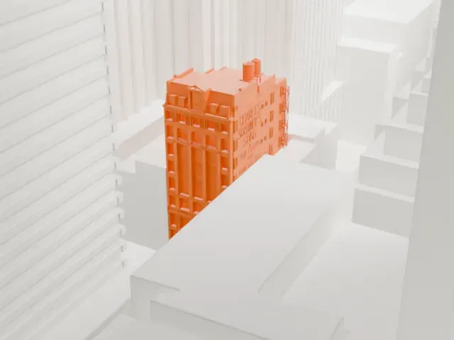 Charles Scribner's Sons Building model, West view