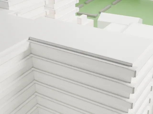Charlie Parker Residence model, East view