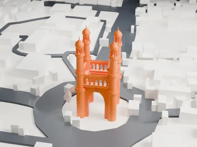 Charminar model, North view