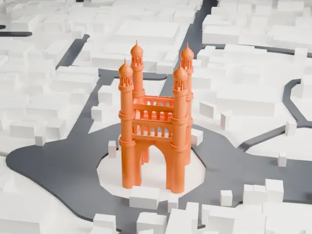Charminar model, West view