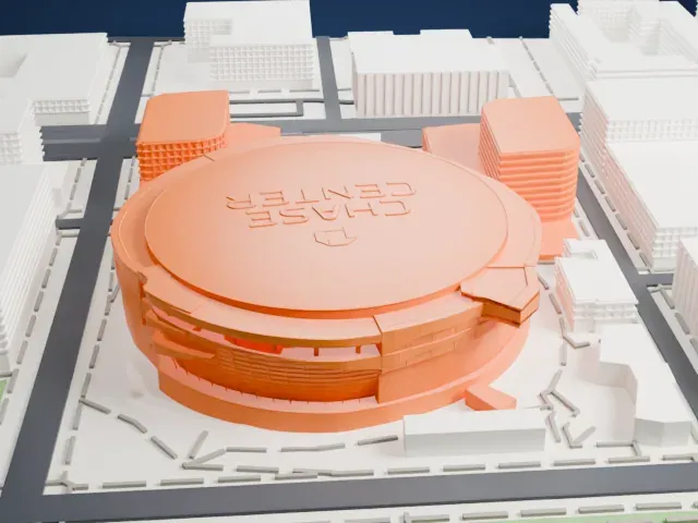 Chase Center model, East view