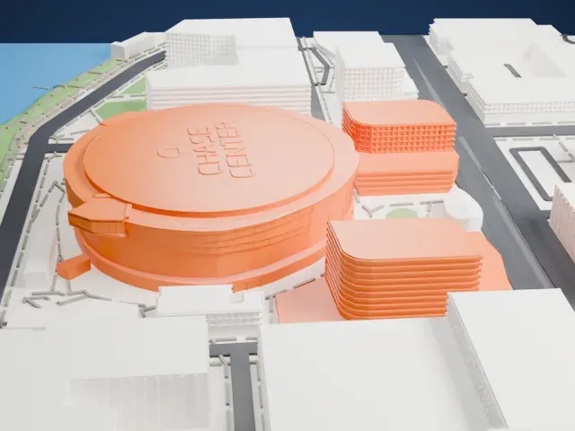 Chase Center model, North view