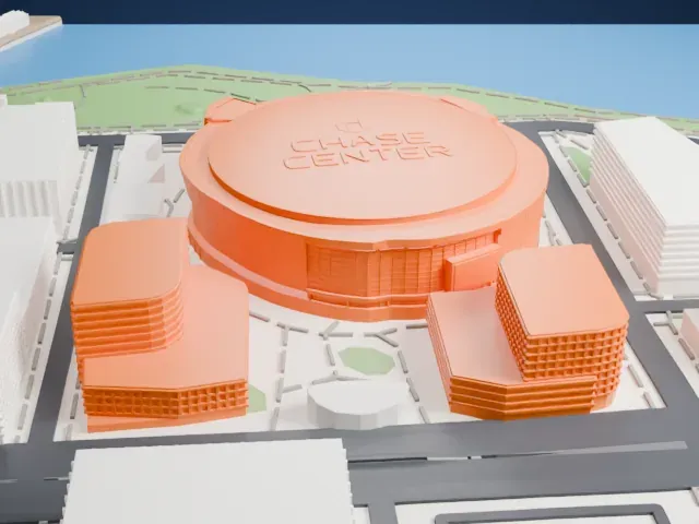 Chase Center model, West view