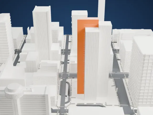 Chase Tower model, East view